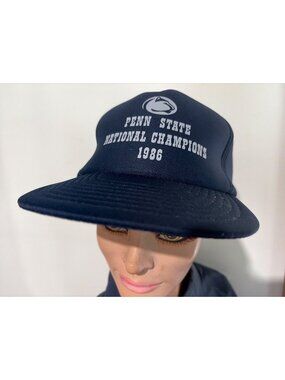 Vintage Penn State National Champions 1986 Snapback Hat Navy Blue Adjustable